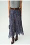 Vintage Patterned Lined Pleated Stylish Chiffon Skirt