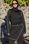 Asena Model Yellow Striped Allerli Lycra Design Hijab Jumpsuit Swimsuit - 2