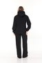 Women's Tops Black Color Three Thread Sh Fleece-Lined Kangaroo Pocket K Hooded Unisex O Oversized Sweatshirt - 5