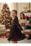 Girl's Colorful Sequin Velvet Dress - 4