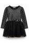 Girl's Shiny Bow Black Tutu Dress - 4