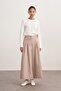 Women's Gabardine Double Pleated Trousers Beige
