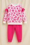 Girl's Hooded Piece Tracksuit Set Pink Patterned Bottom Top Set 3-9 Years Old - 5