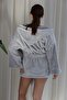Wellsoft Plush Extra Soft Hooded Short Dressing Gown with Pocket Detail - 7
