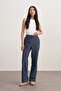 Women's Gabardine Palazzo Pants Denim Blue