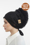 Lace Tulle Back Ruffled Bun Bonnet Black, Women's Hijab Headscarf Turban - 3