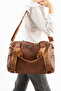 Soft Leather Look Women's Multi-Compartment Adjustable Cross Strap Hand and Shoulder Bag (47 X 30 X 11) - 3