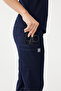 Cosmos Navy Blue Judge Collar Stretch Fabric Nurse and Doctor Uniform Set Scrubs Hospital Uniform - 6