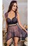 Women's Patterned Tulle Detailed Short Nightgown