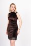 Women's Winter Brown Dress Velvet Lace Elegance Premium Velvet Guipure Dress Stylish Daily Comfortable 50349 - 4