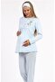 Bh 4214 Polka Dot Teddy Bear Maternity 3-Piece Pajama Set with Dressing Gown - 2