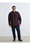 Giyçık Store Den Mürdüm Large Size Regular Fit Long Sleeve Men's Lumberjack Shirt - 4