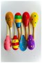 Maracas Colorful Wooden Set of 6 Rattles Fun Maracas Colorful Musical Accessories Children's Educational - 5