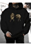 Heart and Brain Boxing Pattern, Oversized Hooded Sweatshirt