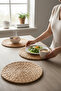 Natural Hand Knitted Straw Placemat Set of 4 – 100% Natural Material, Heat Resistant Decorative American Style Placemat - 2