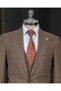Italian Style Peaked Lapel Men's Jacket Vest Pants Suit Brown T14649 - 2