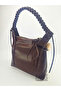 Casual Brown Hand and Shoulder Bag with Knitted Handles - 3