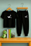 Boys' Tracksuit & T-Shirt Combination |   100% Cotton Röveşataa Printed Set |   Comfortable Fit Fancy Trend