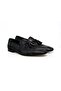 Black Color Laceless Genuine Leather Men's Shoes
