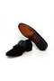 Black Color Laceless Genuine Leather Suede Men's Shoes - 3
