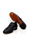 Black Color Laceless Genuine Leather Men's Shoes - 3