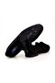 Black Color Laceless Khaki Leather Embroidered Men's Shoes - 2