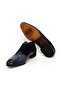 Dark Blue Color Lace-Up Genuine Leather Men's Shoes - 3