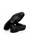 Black Color Laceless Genuine Leather Men's Shoes - 2