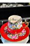 Hand Painting Porcelain 1 Coffee Cup / Red - 2