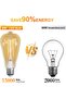 E27 ST64 6W Vintage LED Filament Bulb, 2700K Warm White, 630LM, Pack of 6 - 4