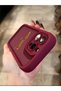 Iphone 15 pro leopard patterned burgundy shock proof case - 3