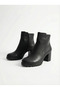 Espan 9 cm Heeled Oval Toe Faux Leather Zipper Winter Women's Boots - 2