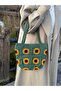 Sunflower Motif Knitted Shoulder Bag - 4