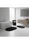 5-Piece Tricot Jute Bathroom Set - Dirty Basket, Mat and Organizer Set-Black - 4