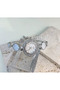 Silver Color Watch Bracelet with Flower Detail - 5