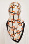 Black Geometric Patterned Sura Silk Scarf Ist 8940 - 34 - 2