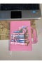 17X24 cm Book Bag |   Water Repellent Fabric |   Pastel Book and Floral Patterned |   Protective Book Cover