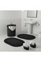 5-Piece Tricot Jute Bathroom Set - Dirty Basket, Mat and Organizer Set-Black - 5