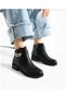 Daily Women's Leather Boots with Zipper and Buckle, Semi-Slippery Sole