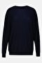 Women Crew Neck Knitted Sweater, Navy - 2