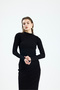 Half Fisherman Long Sleeve Combed Cotton Dress - 6