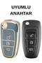 Ford Focus Fiesta Mondeo Kuga Transit Connect Galaxy 3 Button Nano Key Case Cover Sustalı Gray - 2