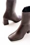 Zri̇n-032 Premium Brown Heeled Zippered Women's Boots - 5
