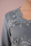 Smoked Lace Buttoned Special Design 100% Cotton Maternity Nightgown - 6