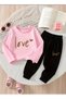 Girls' Altüst Love Printed Tracksuit Set