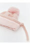 Mg trend'en pink pom-pom detail baby girl beanie - 3
