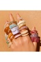 6-7-8-9 MULTI 25 piece Bohemian retro style acrylic resin gold foil ring set for women with dopamine