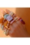 6-7-8-9 MULTI 25 piece Bohemian retro style acrylic resin gold foil ring set for women with dopamine - 5