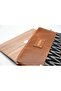 Handcrafted Genuine Leather & Handwoven Ikat Fabric Laptop Sleeve - Half and Half Design - 7