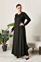 Women's Plus Size Collar Stone Embellished Combed Cotton Dress - 4